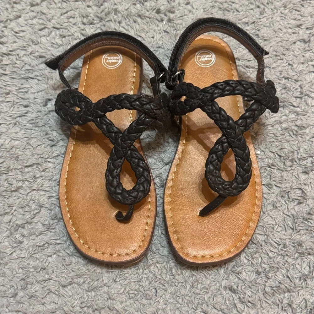 🌼4/$25🌼 Girls Youth Wonder Nation Braided Black Sandals